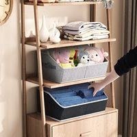 Grand organisateur d'étagère de placard avec bacs de rangement en tissu trapézoïdal Organisateurs de placard pliables pour vêtements et literie