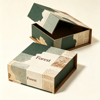 Boîte d'emballage de luxe personnalisée Forest Packing, boîte cadeau en papier magnétique pour bijoux, cosmétiques, vêtements, expédition