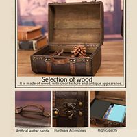 Valise de voyage décorative en bois de luxe, design vintage, polie, personnalisable, style pirate, vente en gros