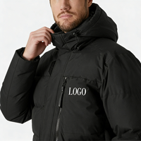 Veste parka pour homme avec logo imprimé personnalisé, doublure en duvet, manteau en polaire, haute qualité, imperméable, capuche zippée amovible, veste longue pour l'hiver