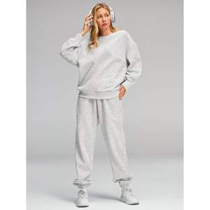 2025 femmes automne mode 2 pièces tenues sweat surdimensionné et pantalon de survêtement Baggy avec poches pour ensembles de salon - Product Image 2