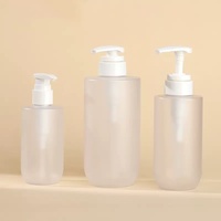Nuevas Botellas de Plástico PET Transparente Blanco Mate con Bomba, 200ml 300ml 500ml, para Loción y Champú, con Tapa de Rosca y Serigrafía