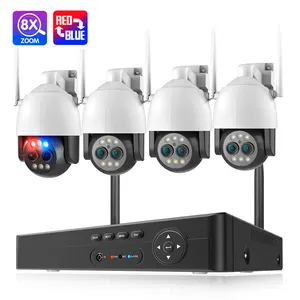 8X 하이브리드 광학 줌 Ptz 돔 보안 카메라 4Mp 보안 인간의 감지 자동 추적 카메라 시스템 세트