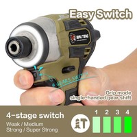 Visseuse à chocs professionnelle sans fil 20V 6,35 mm avec mandrin à dégagement rapide, moteur sans balais et éclairage LED circulaire sans ombre