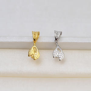 Collar con Colgante de Perla Barroca de Plata 925 Hecho a Mano para Mujer, Base Hueca en Forma de Hoja Exótica, Accesorio para Joyería DIY - Product Image 2