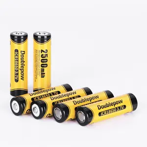 Sel baterai Li-Ion 3.7V Logo kustom 2500mAh 18650 baterai Lithium Ion isi ulang untuk senter dan peralatan listrik tipe 2V