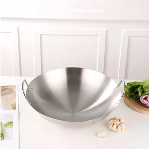 <span class=keywords><strong>Wok</strong></span> professionnel en <span class=keywords><strong>acier</strong></span> inoxydable 22-30cm antirouille avec deux poignées d'une capacité de 18L ustensiles de cuisine allant au four grand ensemble de <span class=keywords><strong>Wok</strong></span> - Product Image 5