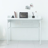 Bureau d'écriture moderne et élégant en métal avec tiroir de rangement, design durable pour la maison/le bureau