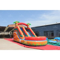 Toboggan aquatique gonflable CE avec piscine à jets d'eau, aire de jeux aquatique commerciale en PVC pour location professionnelle