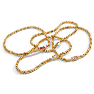 Custom 316L Stainless Steel 14k 18k Pvd Gold Plated Zircon Bead <b>Bracelets</b> Wholesale Colorful <b>Gemstone</b> <b>Bracelet</b> for Women - Product Image 5