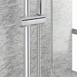 Juego de ducha de acero inoxidable cromado, ducha de mano de 3 modos con riel de ducha ajustable y control de flujo, accesorio de baño para el hogar - Product Image 3