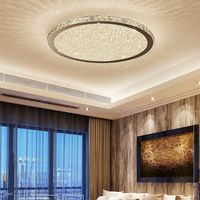 Plafonnier LED en cristal moderne de luxe avec télécommande pour salon, chambre à coucher, hall, indice de protection IP65, design rond simple