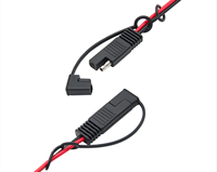 Connecteur de batterie SAE en cuivre de 0,6 mètre, 16 AWG, faisceau de câblage SAE vers borne à anneau avec fusible de 15 A pour utilisation automobile et moto