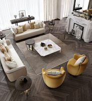 Gainsville Ensemble de canapés de salon de luxe Canapé sectionnel italien moderne en tissu de haute qualité pour hôtel, hall, villa, appartement