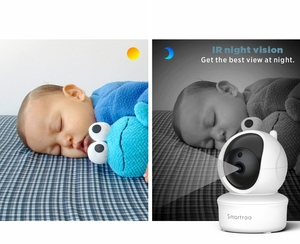 Video Camera giám sát bé 5.0 inch màn hình hai chiều nói chuyện tầm nhìn ban đêm kỹ thuật số 3000mAh 360 độ Camera giám sát bé - Product Image 3