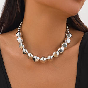 Moda libre de alergias suave lujo oro Circular recortado CCB collar Irregular gran cuenta collar pulsera conjunto - Product Image 4