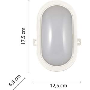 Lámpara de Pared LED Blanca Velamp TARTARUGA de 5.5W, IP54, 450lm, 4000K, Diseño Moderno de Plástico, Montaje en Pared - Product Image 3