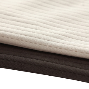 Cotton Spandex Rib Knit Fabric, Pure Cotton Striped Thread Cloth, Elastic Knit <b>Material</b> for Underwear & Garment - Product Image 1