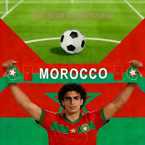 Écharpe de football 2026 États-Unis-Canada-Mexique-Maroc personnalisée pour stade, en polyester tricoté imprimé numériquement, drapeau décoratif pour tous - Product Image 2