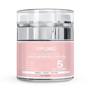 Private Label 5 in 1 Anti-Aging Wrinkles Moisturiser Hyaluronic Acid Facial Firming Cream for Face Main Ingredient Aloe Vera
