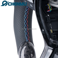 Volant en cuir et fibre de carbone Forge pour BMW X1 X2 X3 F30 F10 F11F12 F18 F31 F45 F16 F06 F01F15 F20 F22 avec bande blanche