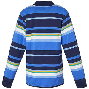 Vintage Preppy Stijl Garengeverfde Gestreepte Katoenen Rugby Top Oversized Zwaargewicht Gebreide School Leaver Casual Kinder Rugby Trui - Product Image 5