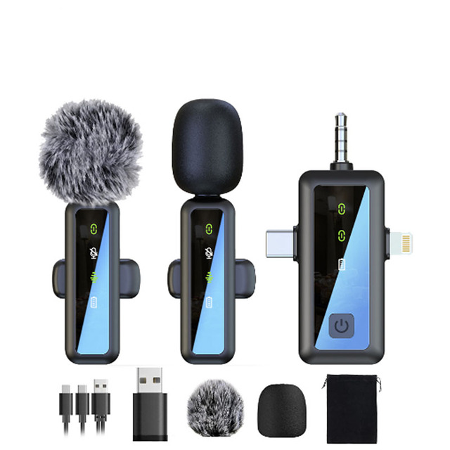 2-in-1 Wired Clip-On Mic for Videos H65 Rechargeable Mini Microphone Dual Modes PC/Smartphone Type-C Clear Audio Recording