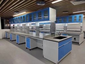 Banc de laboratoire mobile mural en H LB-HF-<span class=keywords><strong>09</strong></span>, mobilier de laboratoire avec armoire modulaire et support pour réactifs - Product Image 4