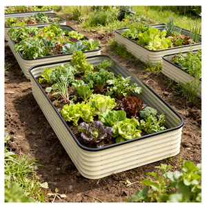 Jardinière surélevée galvanisée à faire soi-même, jardinière surélevée classique pour la maison - Plantation de fleurs et de légumes - Product Image 5