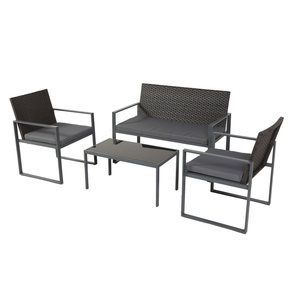 Leisure Simple 4 PCS Modern Outdoor Patio Rattan Set Steel <b>Frame</b> Garden Furniture for Courtyard Park Apartment - Product Image 2