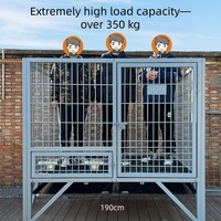 Cages d'élevage pour chiens de grande taille, de qualité supérieure, pour l'extérieur, avec gamelles rotatives, cages pour chiens de grande taille, cages d'intérieur pliables