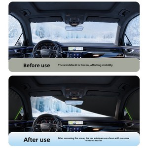 Housse de <span class=keywords><strong>pare</strong></span>-<span class=keywords><strong>brise</strong></span> magnétique pour voiture - Protection contre la neige et la glace toute saison, épaissie, avec protections pour rétroviseurs - Tissu Oxford durable - Product Image 5