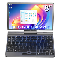 Nuovo Laptop Yoga 8 Pollici Intel N95 DDR5 12GB RAM 128-512GB SSD Touchscreen 360° Flip WiFi 6 Spina EU Mini Laptop Tastiera Inglese con Penna