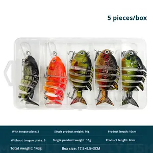 เหยื่อปลอมแข็ง6ส่วนอเนกประสงค์, เหยื่อตกปลาด้านล่างปลาซิวเหยื่อปลานิลปลานิลปลาแบสใหญ่พิมพ์ลาย - Product Image 6