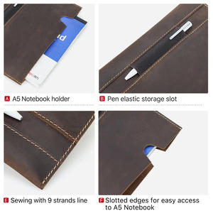 Funda de Cuero Delgada y Minimalista para Cuaderno A5, Hecha a Mano, Funda de Cuero Vintage Personalizada para Diario, Biblia, Libro - Product Image 4