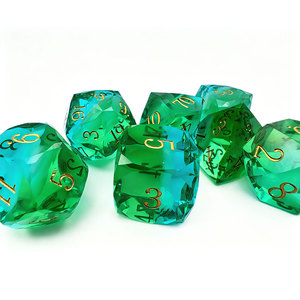 Unique Two Tone Swirl Sharp Edge Resin <b>Dice</b> Set 7pcs Polyhedral DND <b>Dice</b> for Adult Board Games - Product Image 5