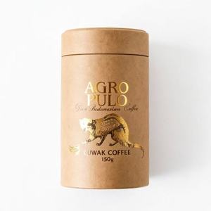 Eco-Friendly Kraft Paper Coffee Tube With Gold Foil Logo Recyclable Cylindrical Canister For Coffee Beans Storage - Product Image 2