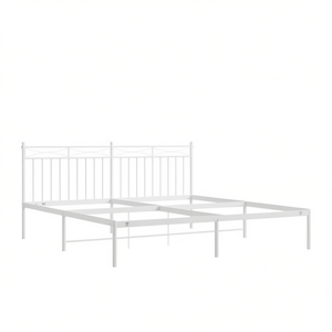 Struttura Letto in Acciaio Verniciato a Polvere Bianca 72 X 84 Pollici, Base Letto in Metallo, Arredamento Minimalista per Camera da Letto - Product Image 1