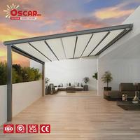 Auvent rétractable imperméable pour restaurant, balcons et jardins, structure d'ombrage extérieure, auvent rétractable