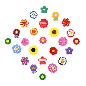 Broche de fleur en plastique Pvc Cactus, Badge de sourire de plantes de dessin animé pour dames Foulard