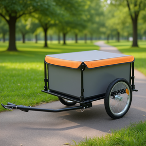 Remorque de vélo grise et orange, capacité de 143,3 lb pour le transport extérieur D0100HHE57X - Product Image 3