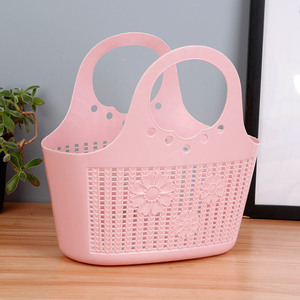 Yongxin Story Plastic <b>Shower</b> <b>Basket</b> Pink With Butterfly Design For Bathroom Storage - Product Image 3