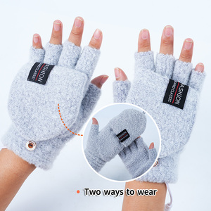 Mitaines chauffantes intelligentes, gants chauffants USB pour hommes et femmes, demi-gants chauffants sans doigts en tricot, chauffe-mains lavables - Product Image 1