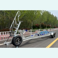 Remorque en alliage de 28 pieds pour bateau en aluminium avec plateformes en polyéthylène et freins hydrauliques à vendre