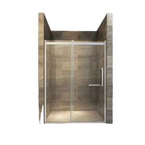 Usine chinoise vente directe salle de bain cabine de <span class=keywords><strong>douche</strong></span> coulissante <span class=keywords><strong>porte</strong></span> en verre trempé sans cadre pour hôtels - Product Image 1