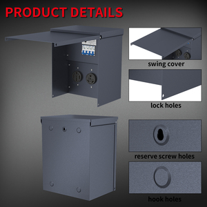 Receptáculo para RV de 20, 30 y 50 Amperios, Resistente a la Intemperie, con Interruptor, Precableado, Sin Medidor, Caja de Panel de Tomacorriente Temporal para RV - Product Image 5