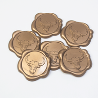 Sello de Cera 3D de Lujo en Bronce Antiguo, Adhesivo, con Diseño de Cabeza de Ciervo/Toro, para Invitaciones de Boda y Empaquetado