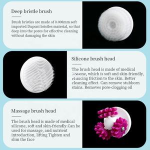 Cepillo de Limpieza Facial Eléctrico 3 en 1 Nice Massage, Dispositivo Sónico Inalámbrico para Limpieza Facial, Cepillo de Silicona para Limpiar el Rostro - Product Image 5