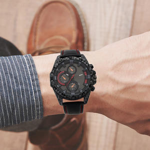 Reloj de Cuarzo Deportivo Multifunción Personalizado para Hombre, Caja de Aleación, Resistente al Agua, Luminoso, con Calendario, Correa de Cuero Genuino <span class=keywords><strong>Citizen</strong></span> - Product Image 4