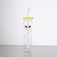 Gobelets en plastique transparents pour glace pilée avec couvercles et pailles pour fêtes, vente en gros